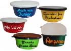 Mash Sch�ssel mit passendem Deckel +Pferdenamen+�berschrift